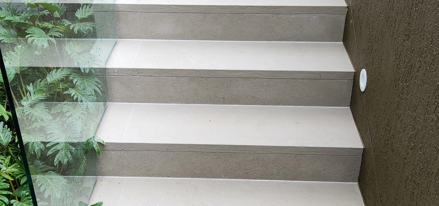 Soft washing paved stairs